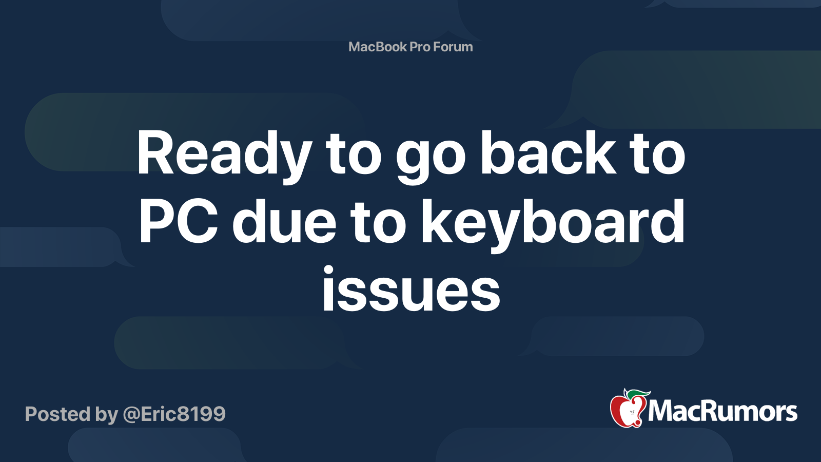 Ready to go back to PC due to keyboard issues MacRumors Forums