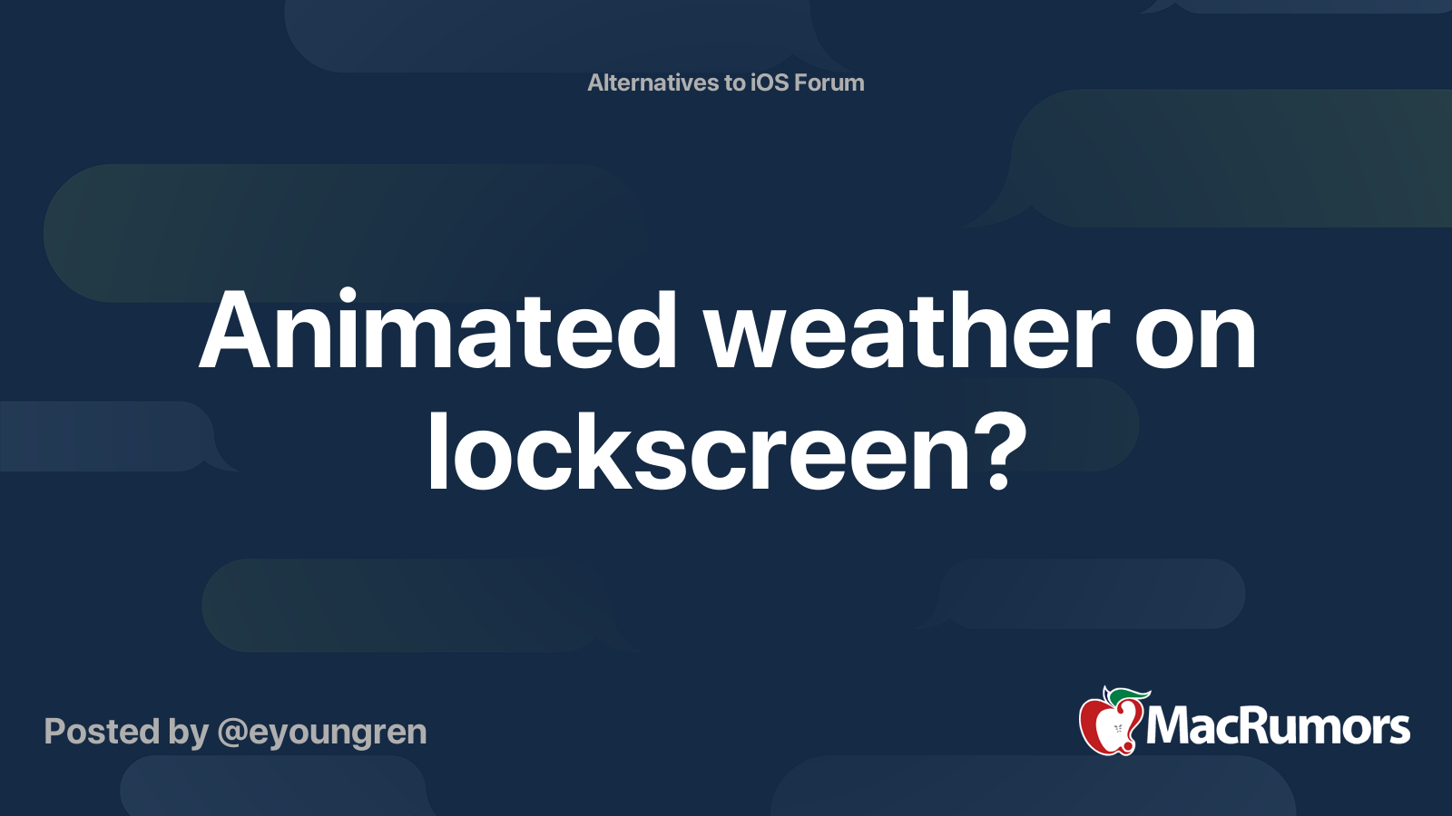 Animated weather on lockscreen? | MacRumors Forums