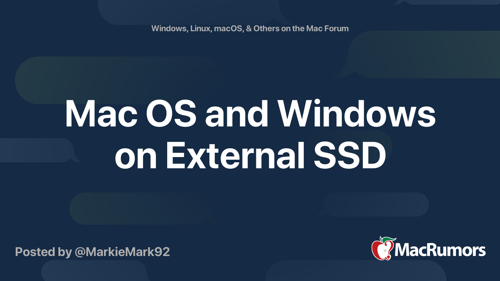 how to run windows 10 on mac using an external ssd