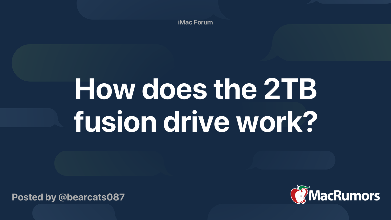 How does the 2TB fusion drive work? MacRumors Forums