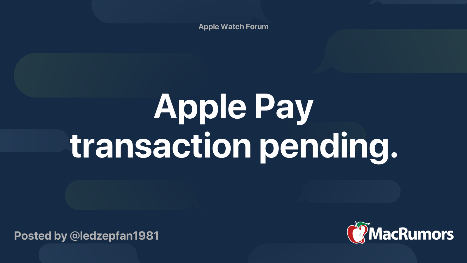 Apple Pay transaction pending. MacRumors Forums