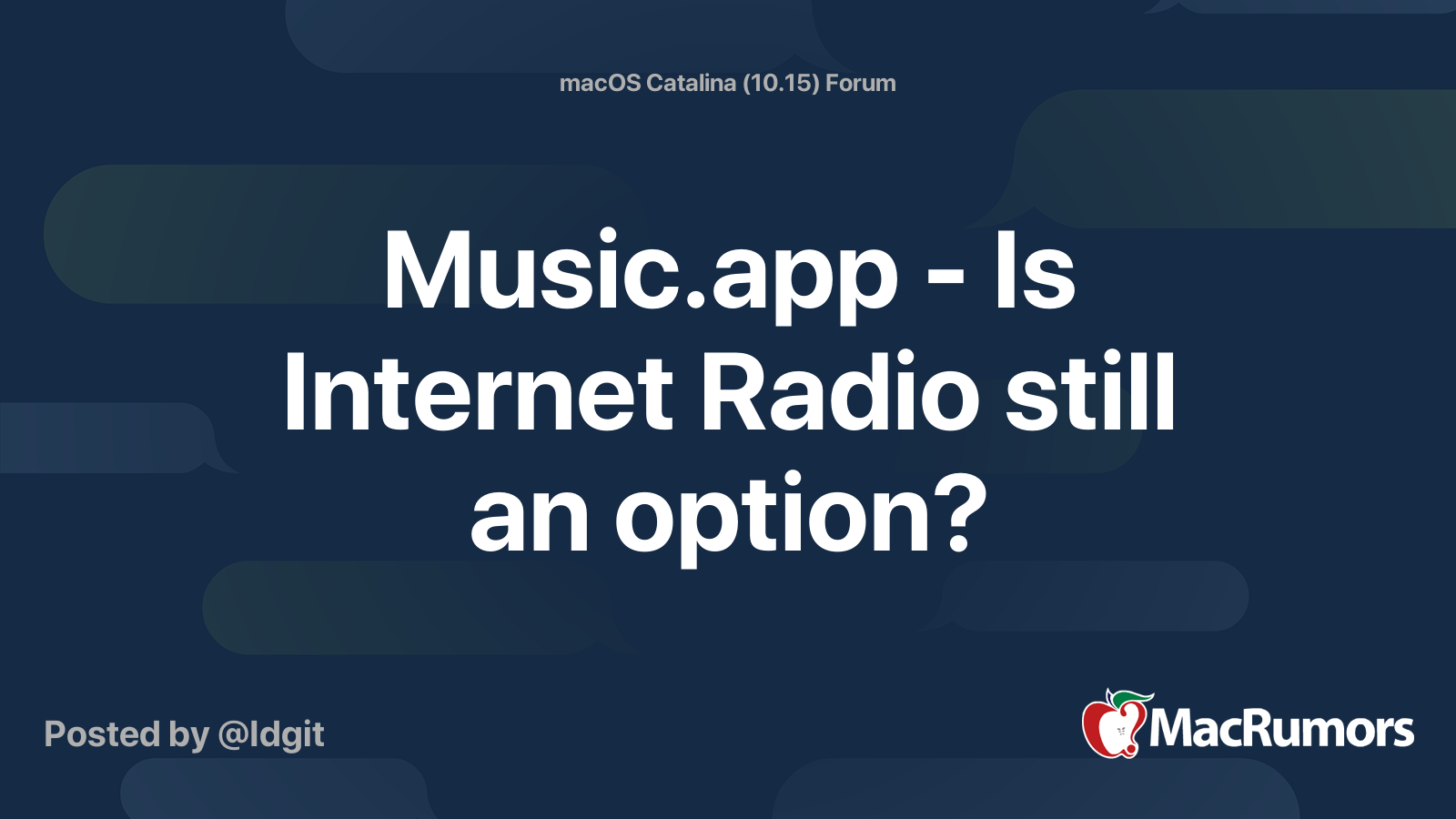 Music.app Is Radio still an option? MacRumors Forums