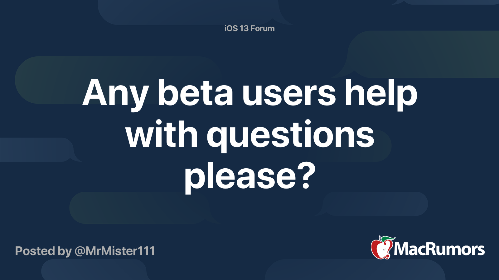 Any beta users help with questions please? | MacRumors Forums