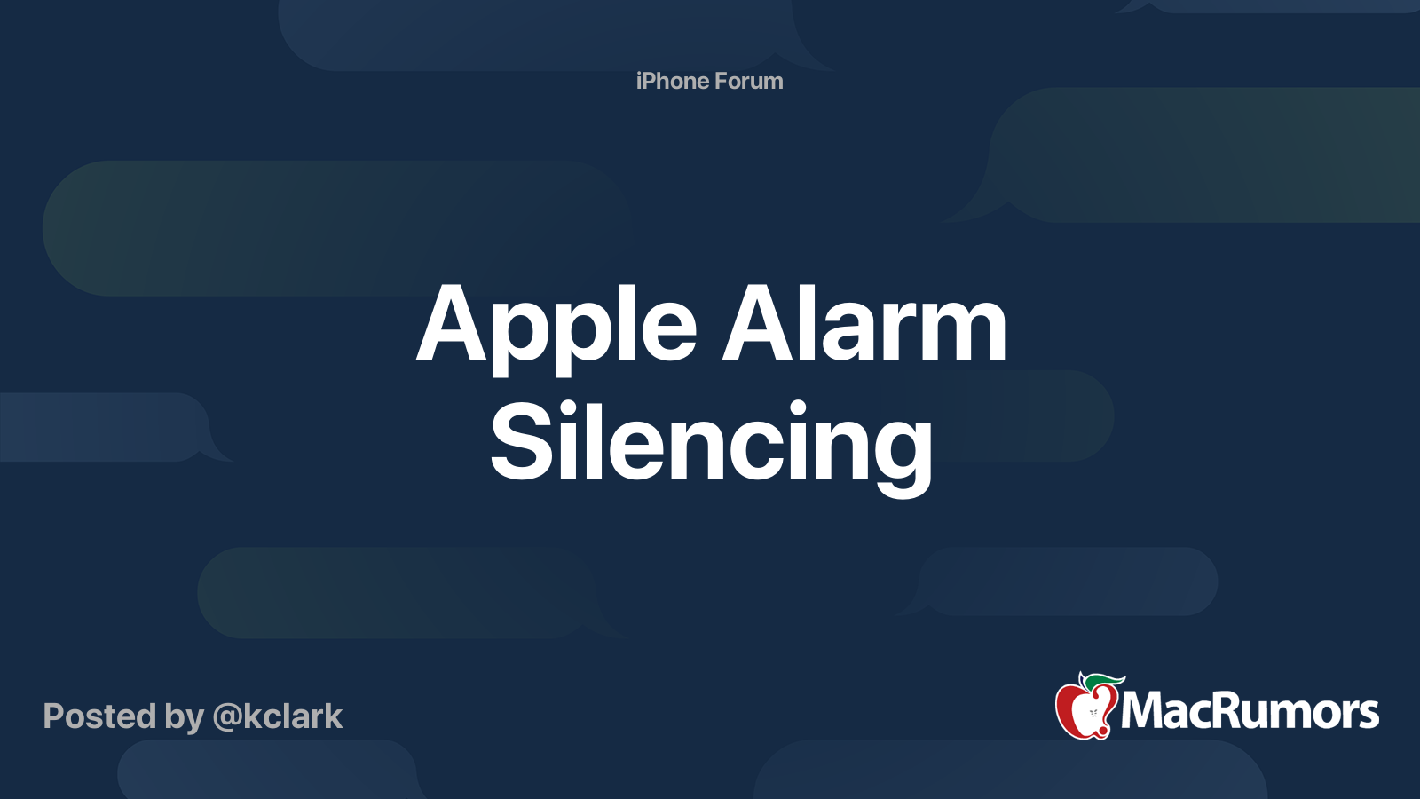 Apple Alarm Silencing MacRumors Forums