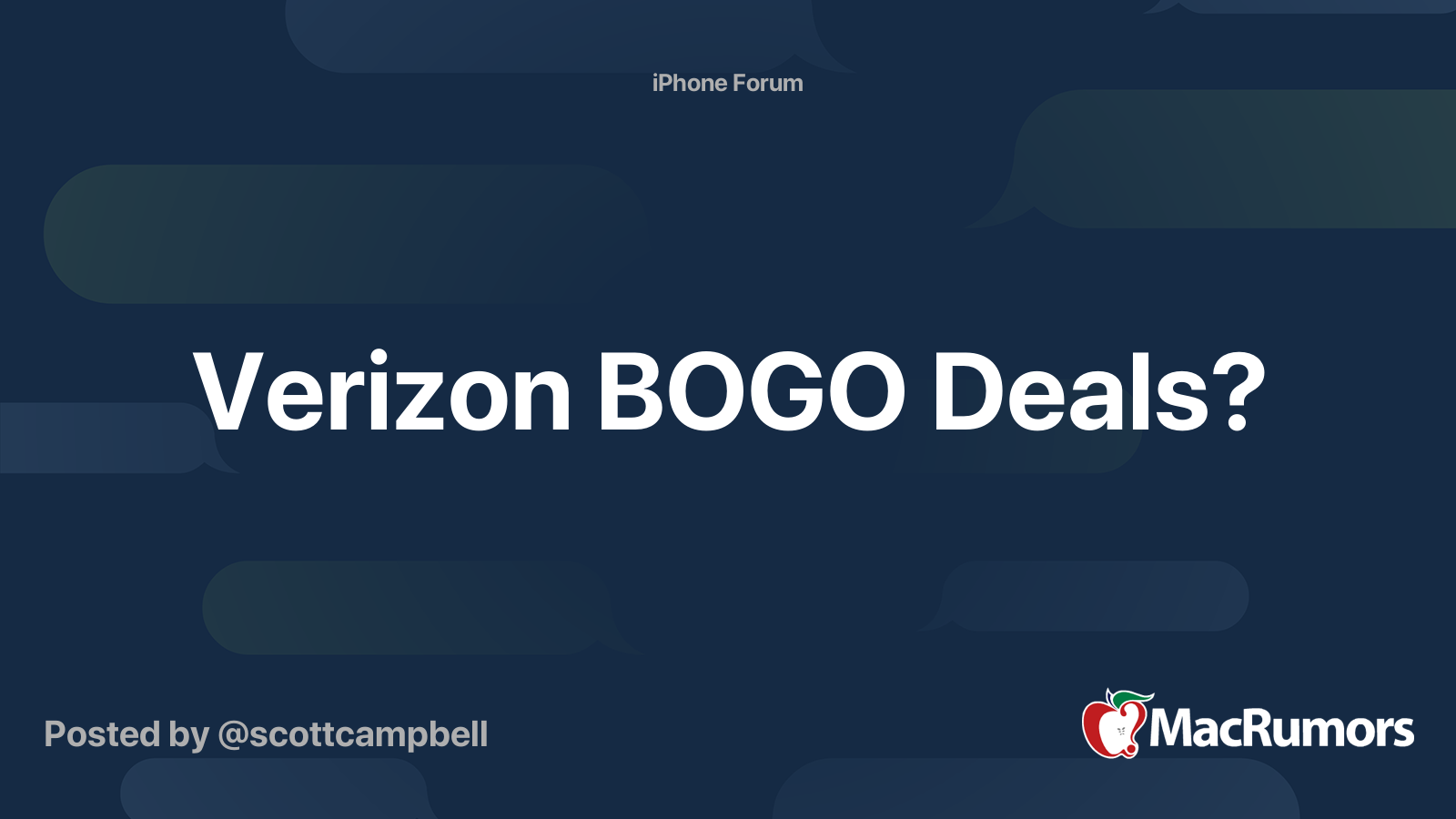 Verizon BOGO Deals? MacRumors Forums