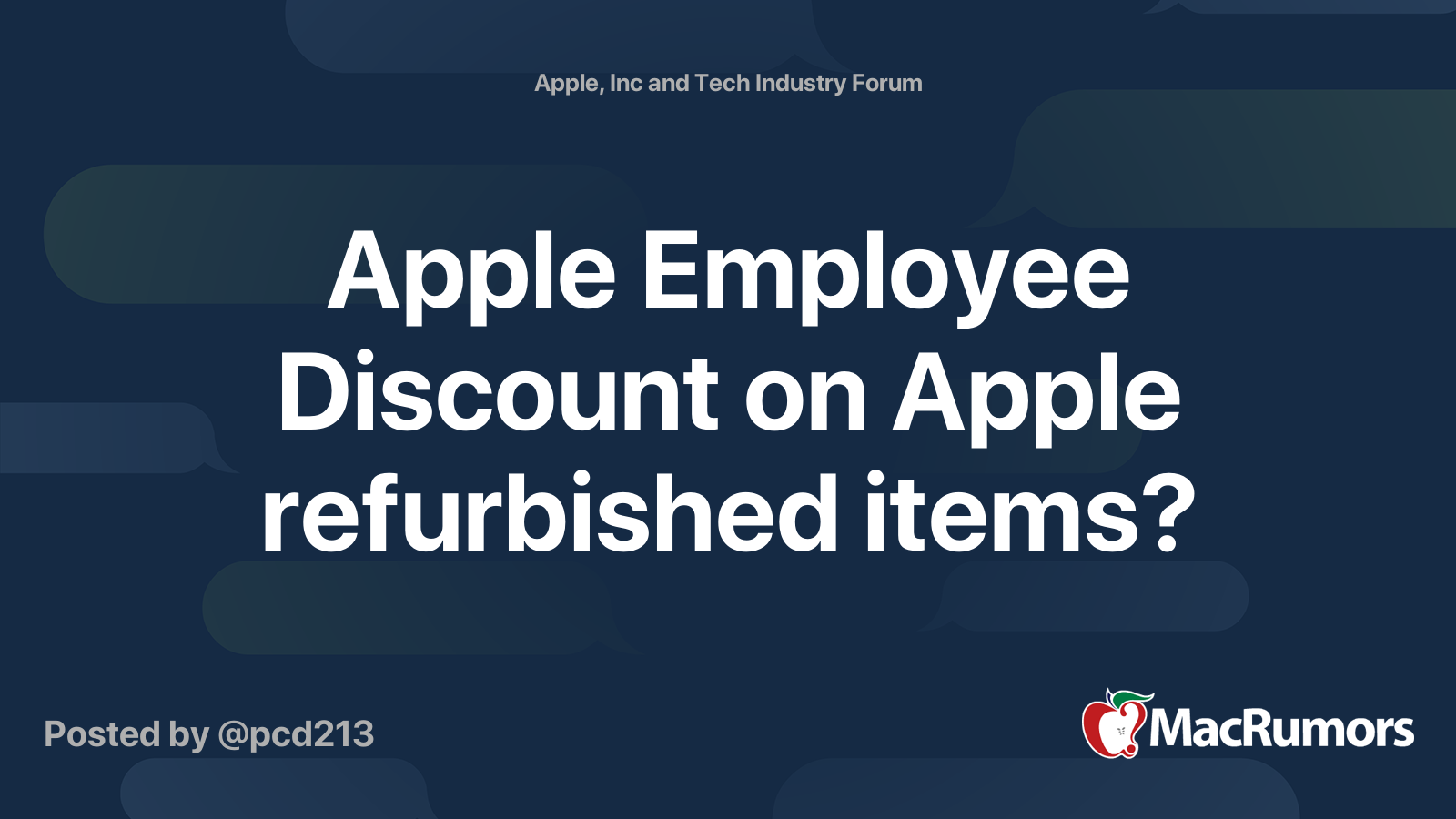 Apple Employee Discount on Apple refurbished items? MacRumors Forums