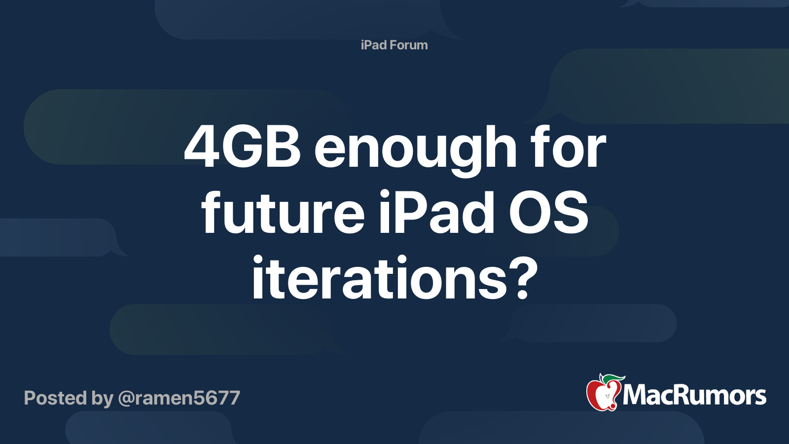 4gb Enough For Future Ipad Os Iterations Macrumors Forums