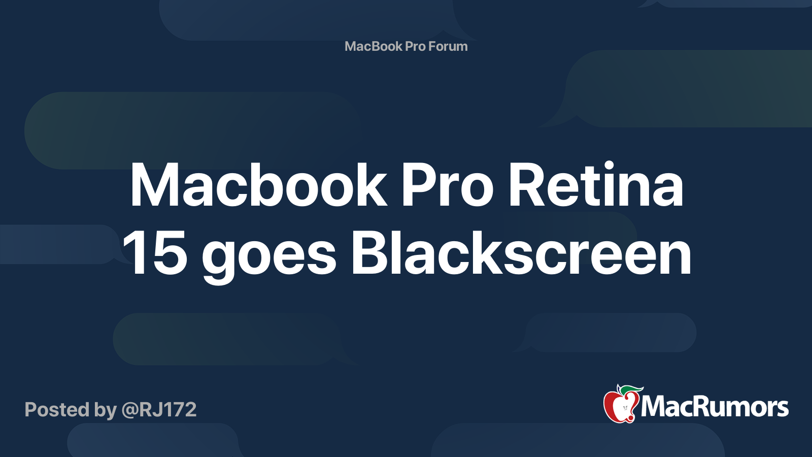 Macbook Pro Retina 15 Goes Blackscreen Macrumors Forums