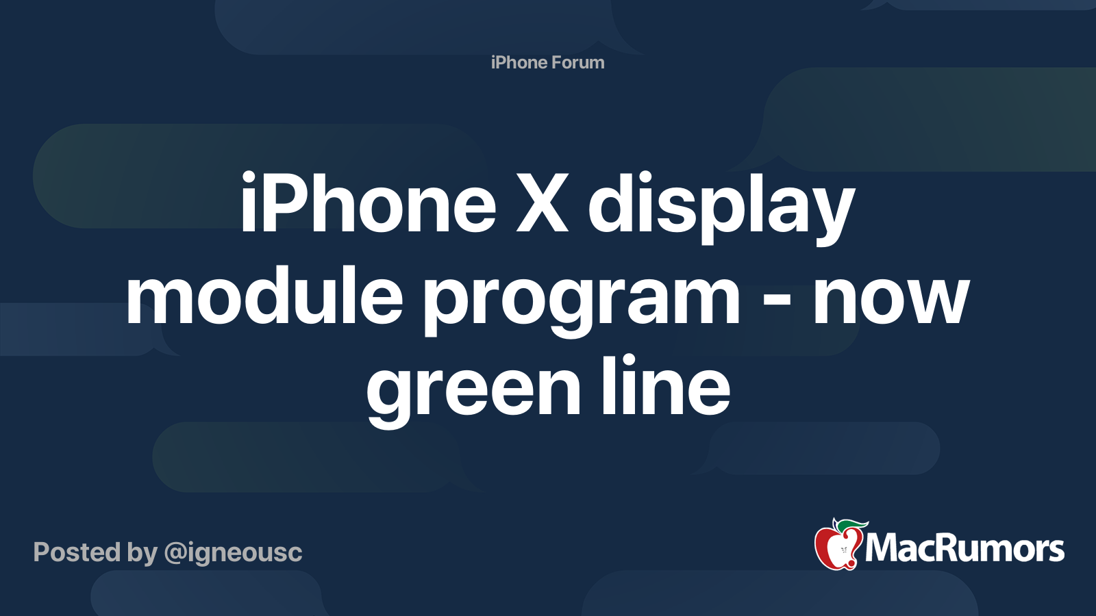 Iphone X Display Module Program Now Green Line Macrumors Forums