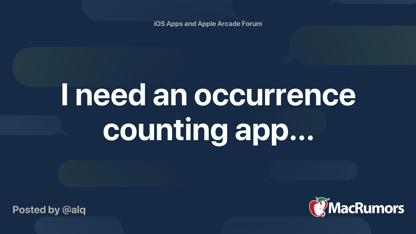 I Need An Occurrence Counting App Macrumors Forums