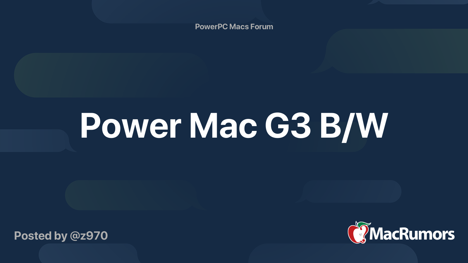 Power Mac G3 B W Macrumors Forums