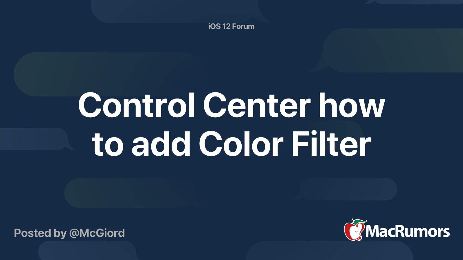 Control Center how to add Color Filter MacRumors Forums