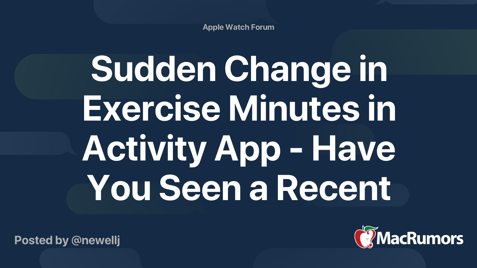 Sudden Change in Exercise Minutes in Activity App Have You Seen