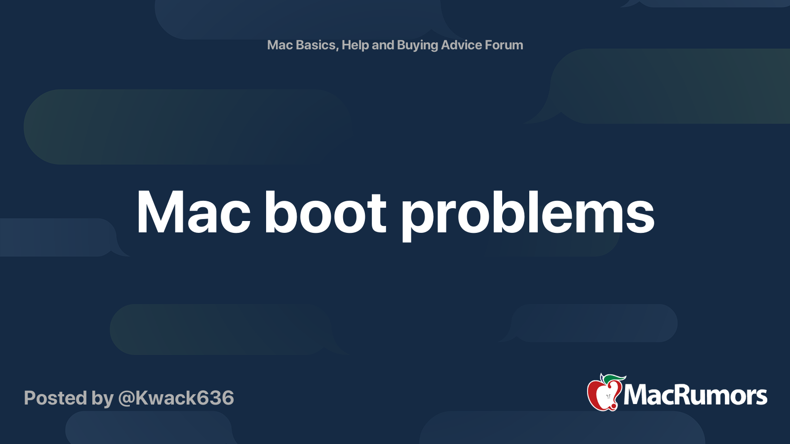 Mac boot problems macrumors forums