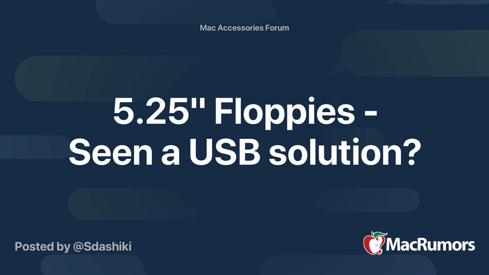 5.25" Floppies Seen a USB solution? MacRumors Forums