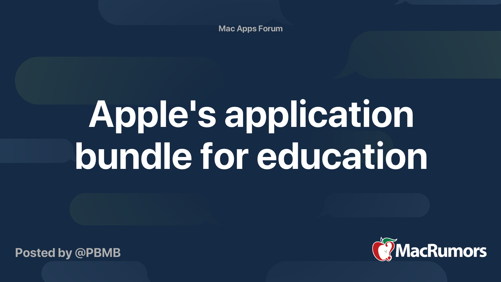 Apple's application bundle for education | MacRumors Forums