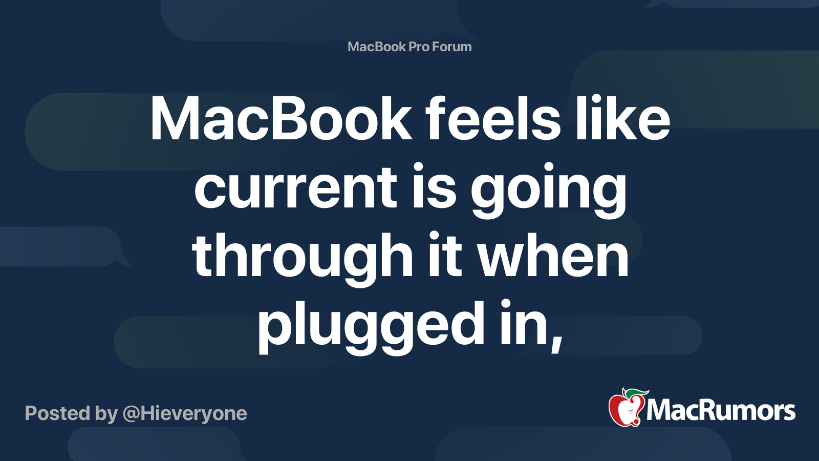 MacBook feels like current is going through it when plugged in