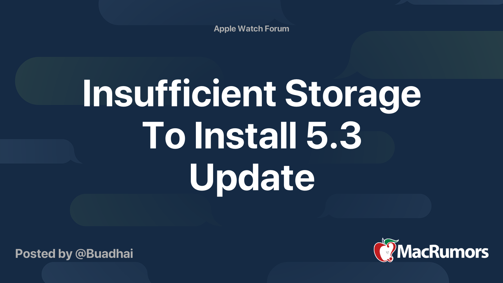 Insufficient Storage To Install 5.3 Update MacRumors Forums