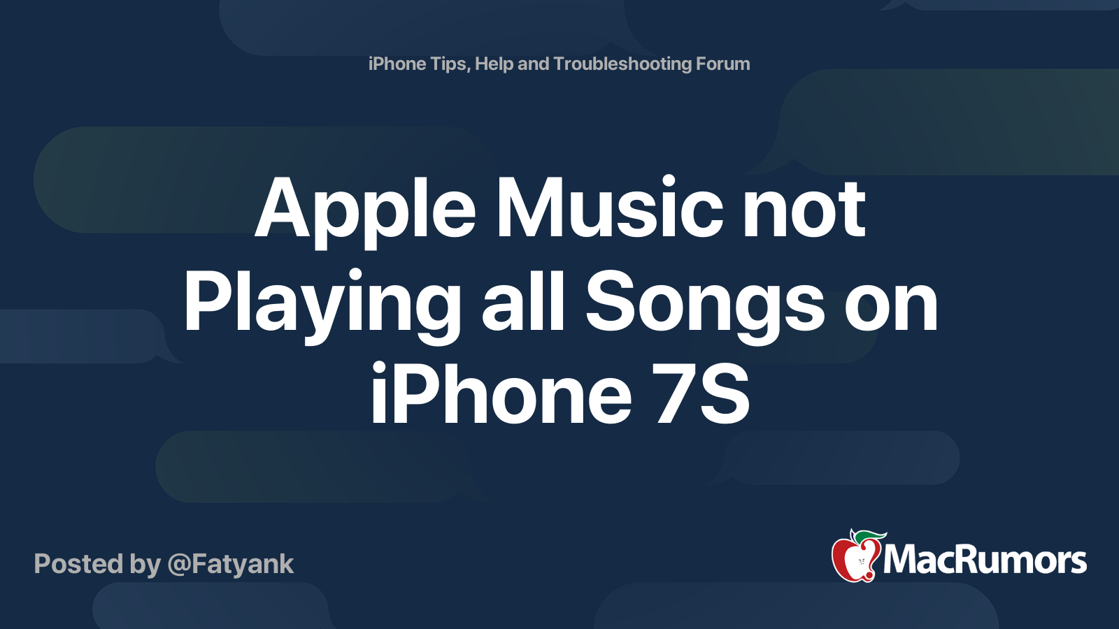 Apple Music not Playing all Songs on iPhone 7S MacRumors Forums