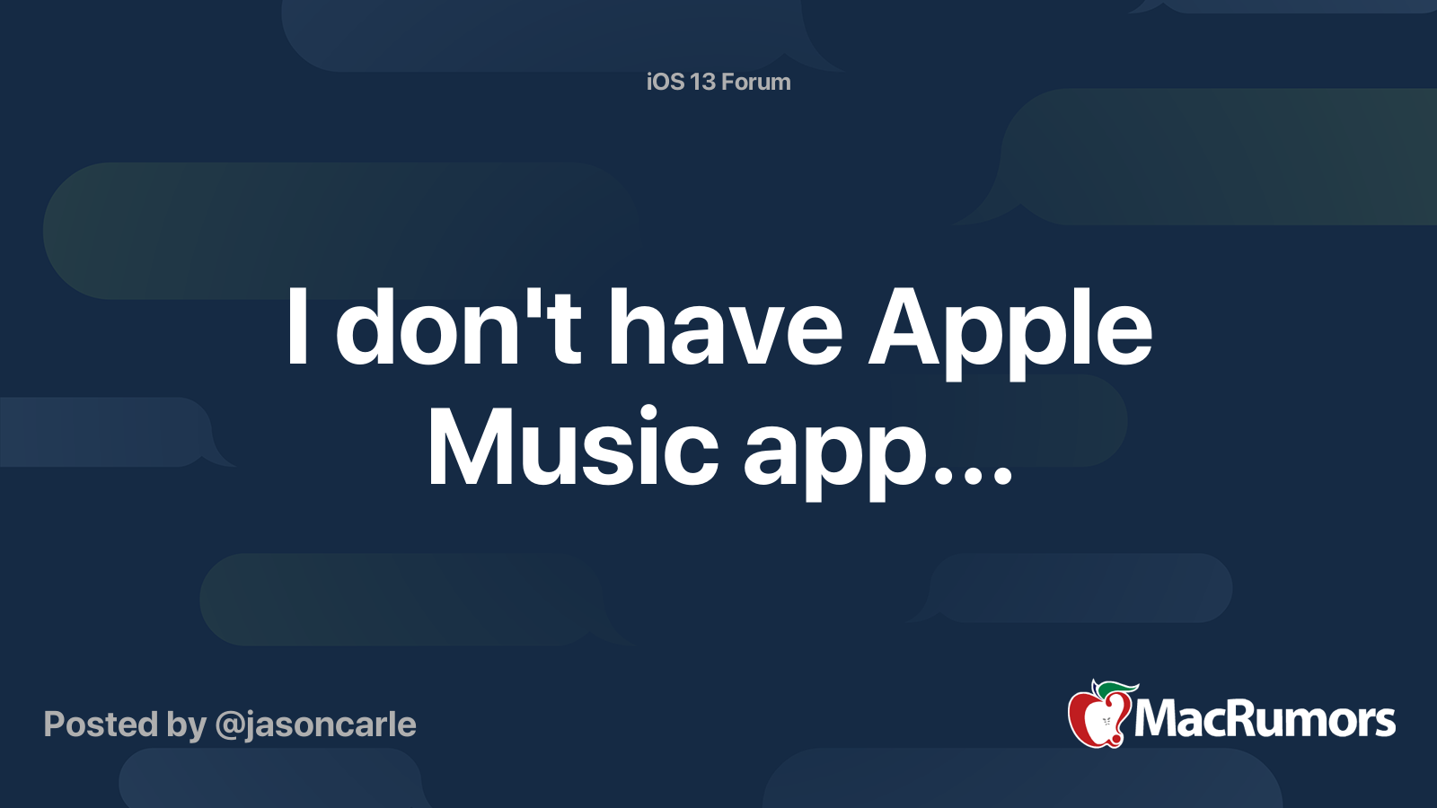 I don't have Apple Music app... | MacRumors Forums