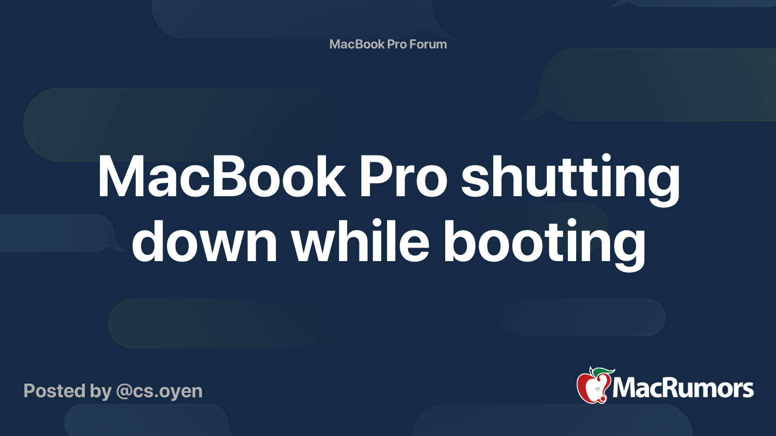 MacBook Pro shutting down while booting MacRumors Forums