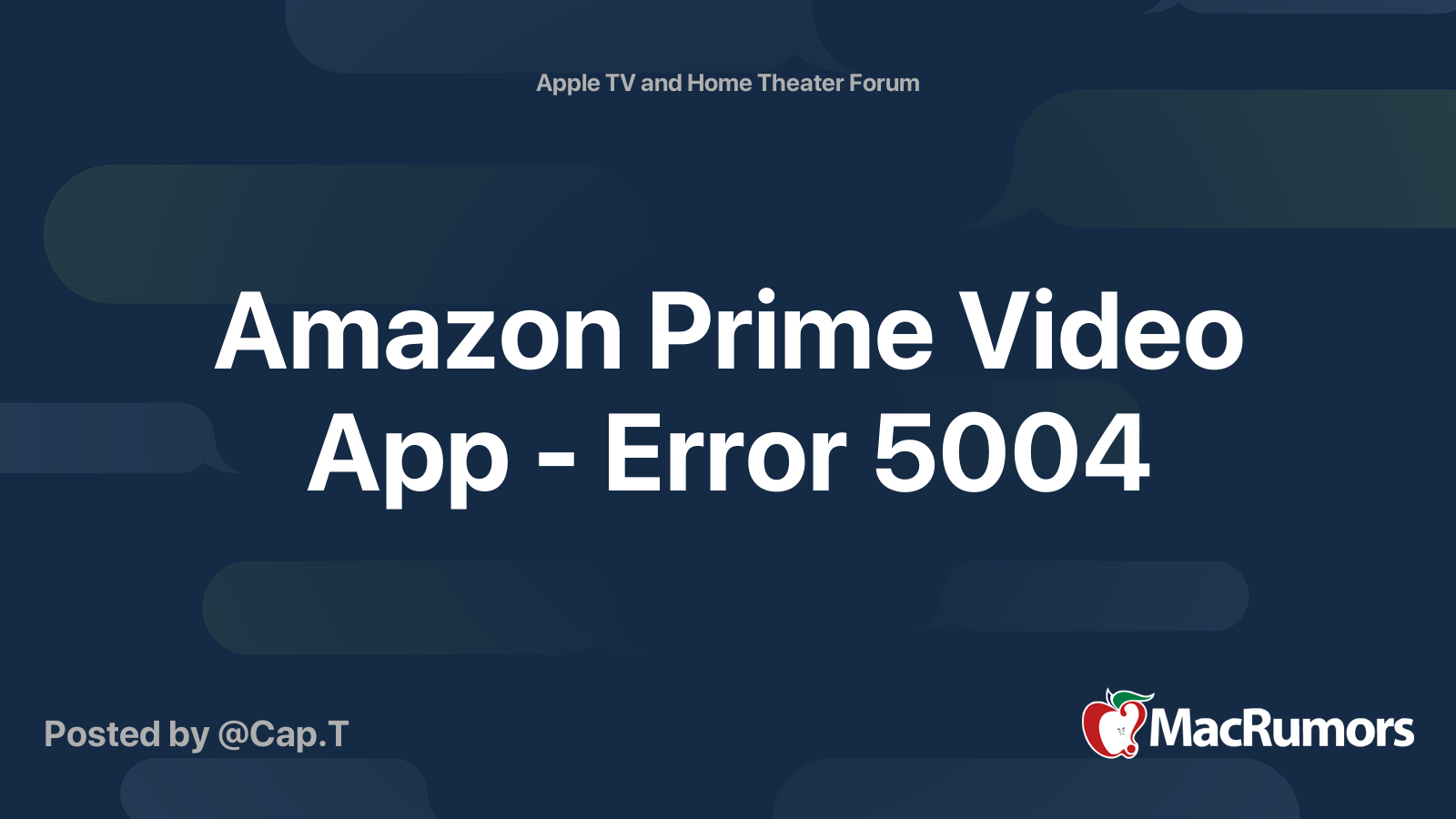 Amazon Prime Video App Error 5004 MacRumors Forums