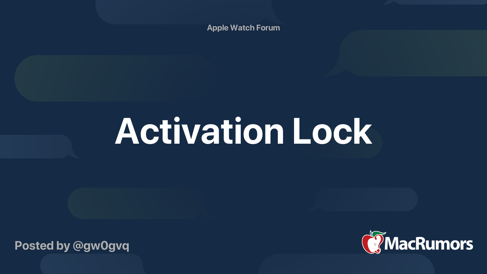 Activation Lock | MacRumors Forums