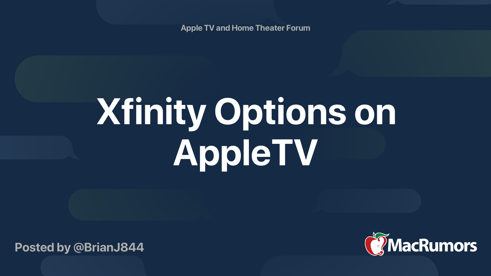 Xfinity Options on AppleTV | MacRumors Forums