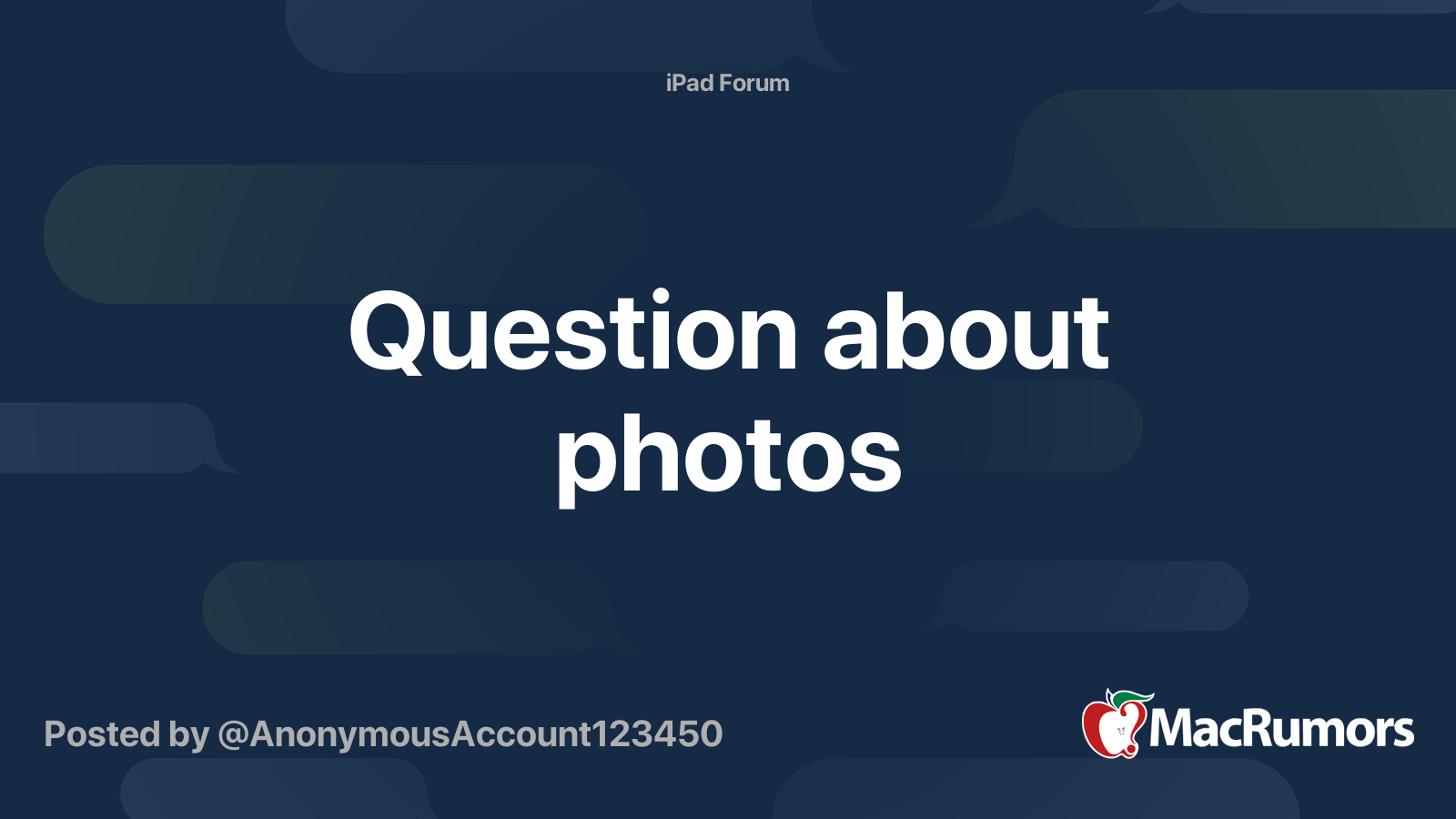 Question about photos | MacRumors Forums