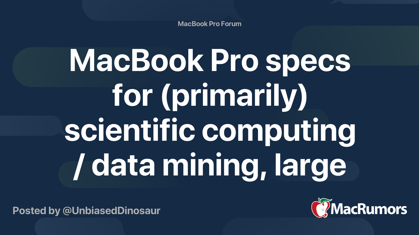 MacBook Pro specs for (primarily) scientific computing / data mining