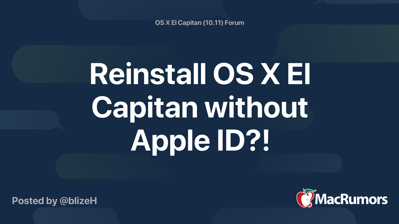 Reinstalling El Capitan