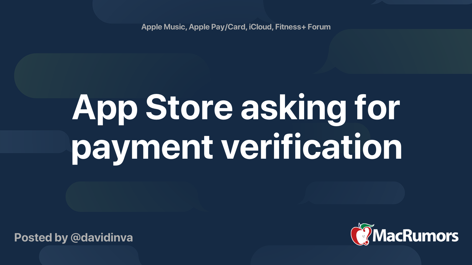 App Store asking for payment verification MacRumors Forums