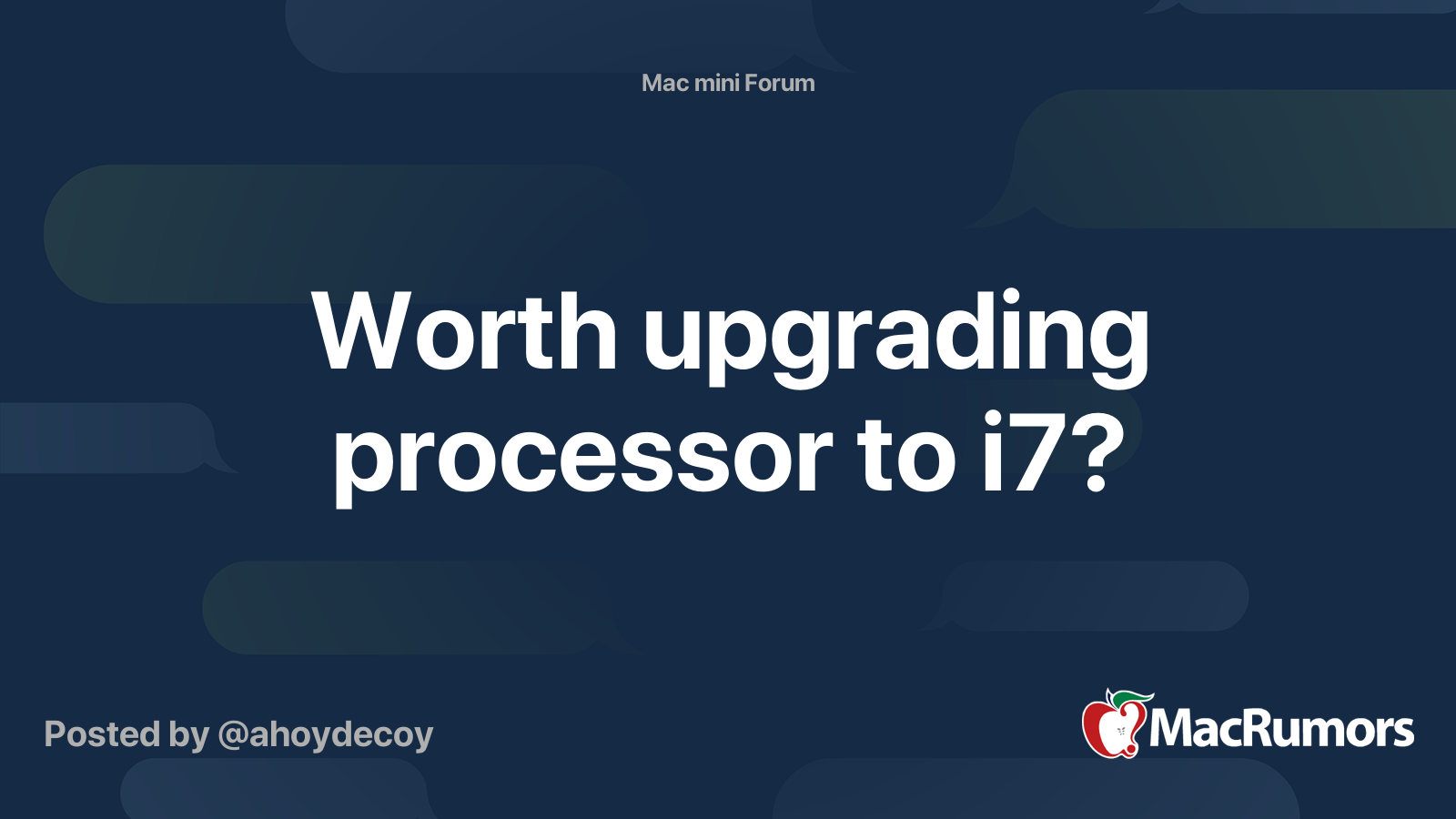 Worth upgrading processor to i7? MacRumors Forums