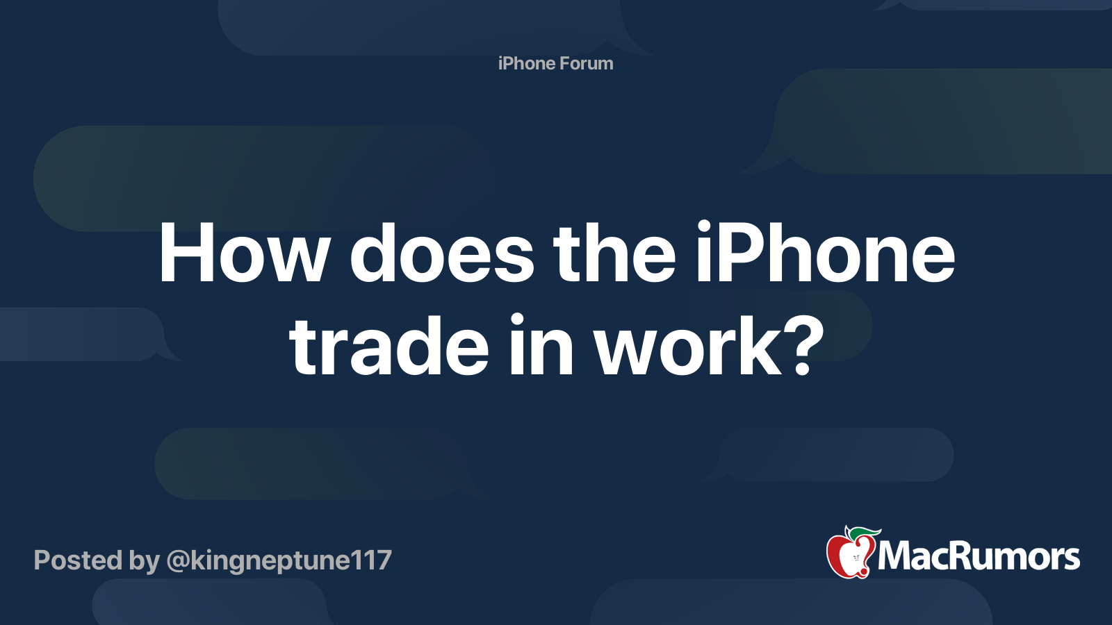 How does the iPhone trade in work? MacRumors Forums