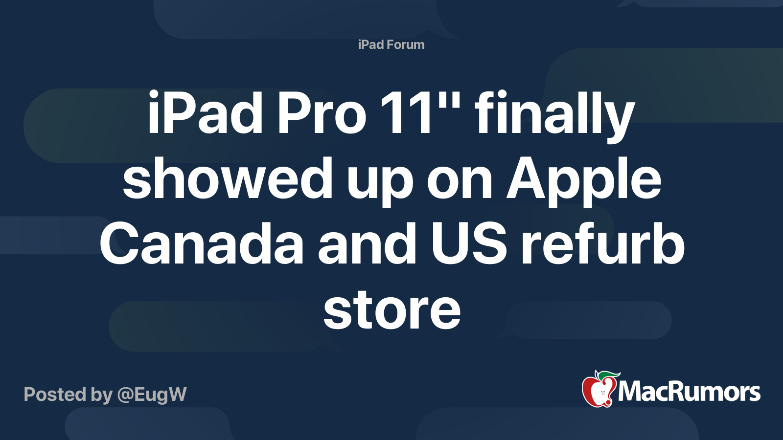 iPad Pro 11" finally showed up on Apple Canada and US refurb store