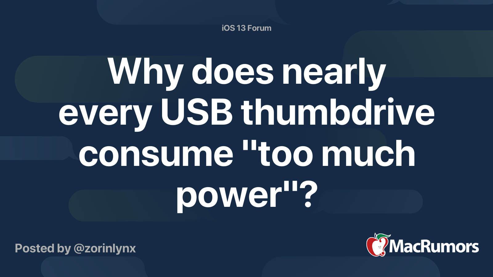 Why does nearly every USB thumbdrive consume "too much power