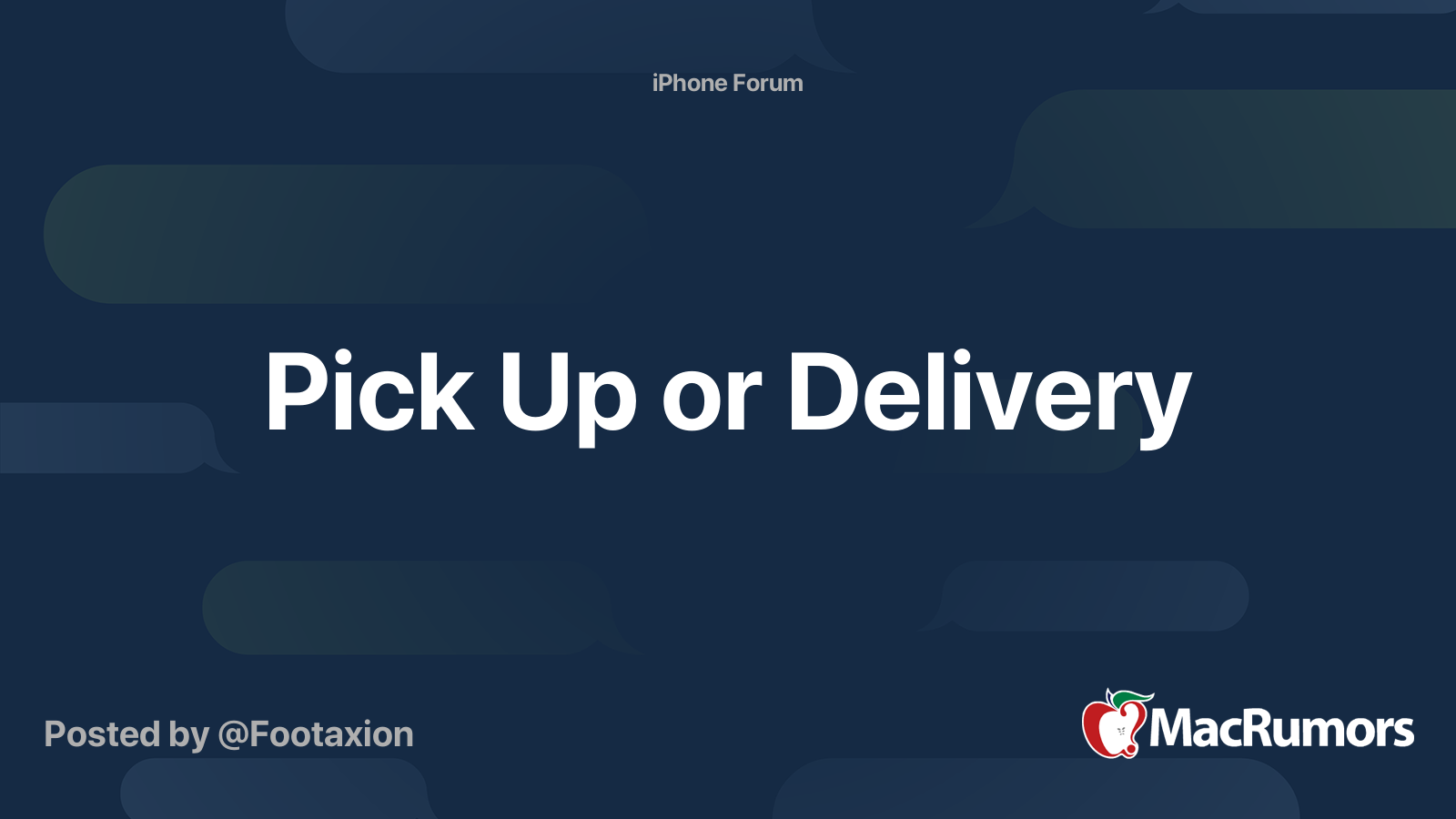 Delivery and Pickup - Apple