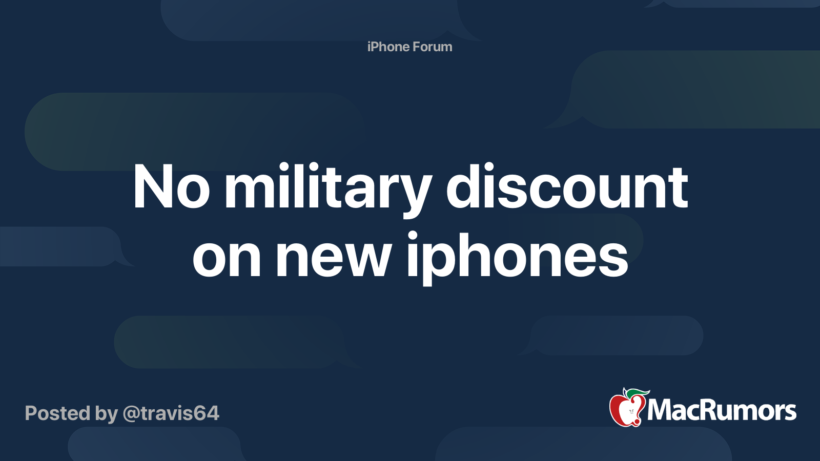 No military discount on new iphones MacRumors Forums
