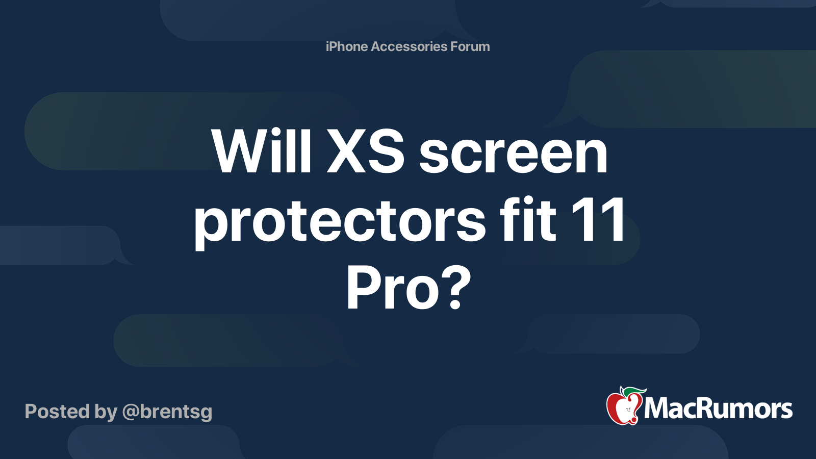 Will XS screen protectors fit 11 Pro? MacRumors Forums