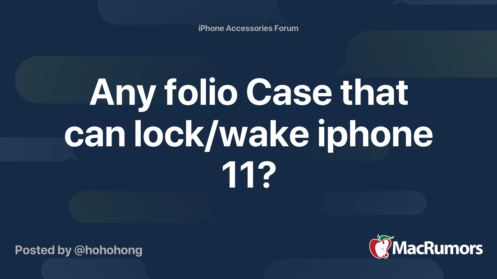 Any folio Case that can lock/wake iphone 11? MacRumors Forums