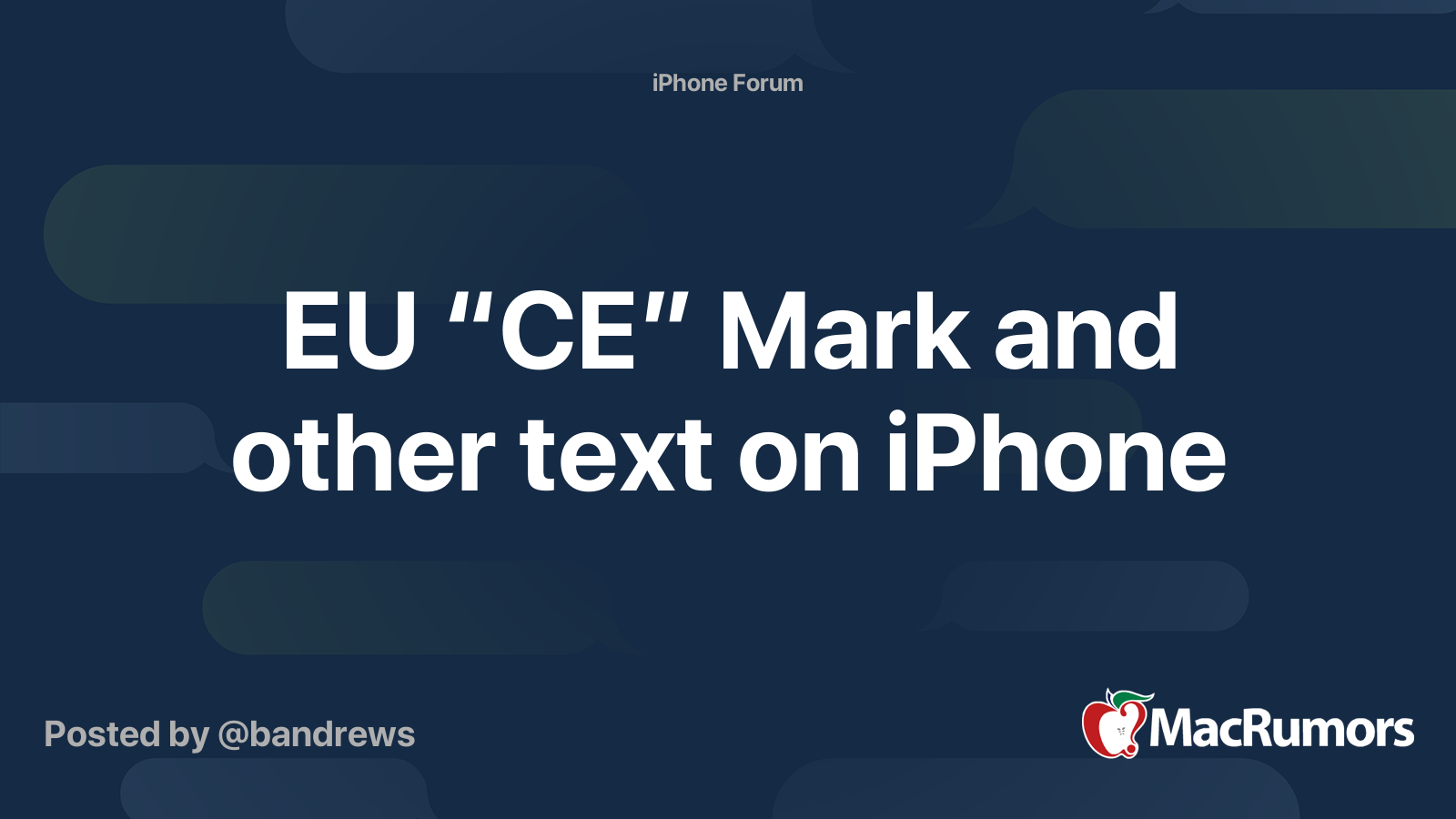 Eu Ce Mark And Other Text On Iphone Macrumors Forums