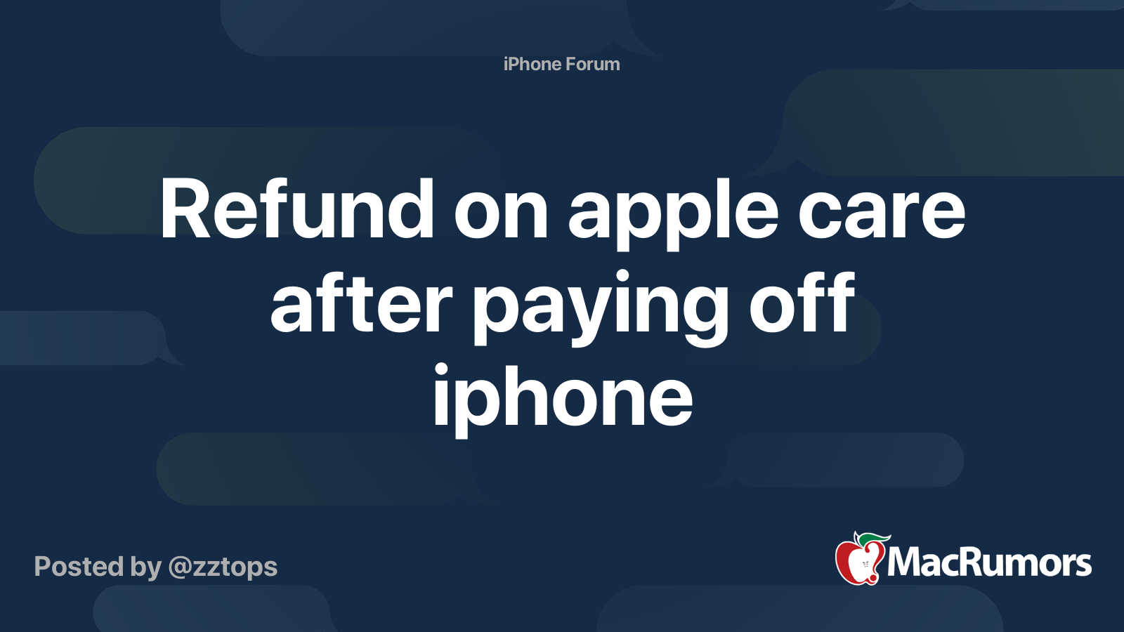 Refund on apple care after paying off iphone | MacRumors Forums