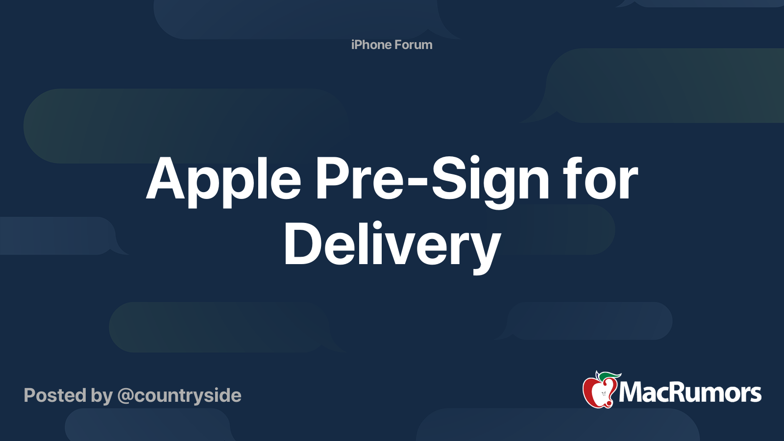 Apple PreSign for Delivery MacRumors Forums