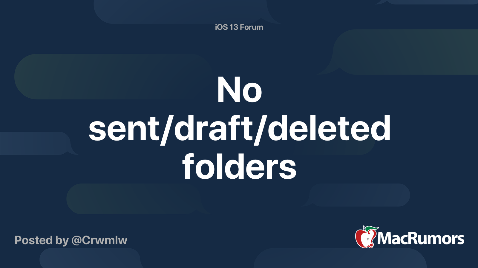 no-sent-draft-deleted-folders-macrumors-forums