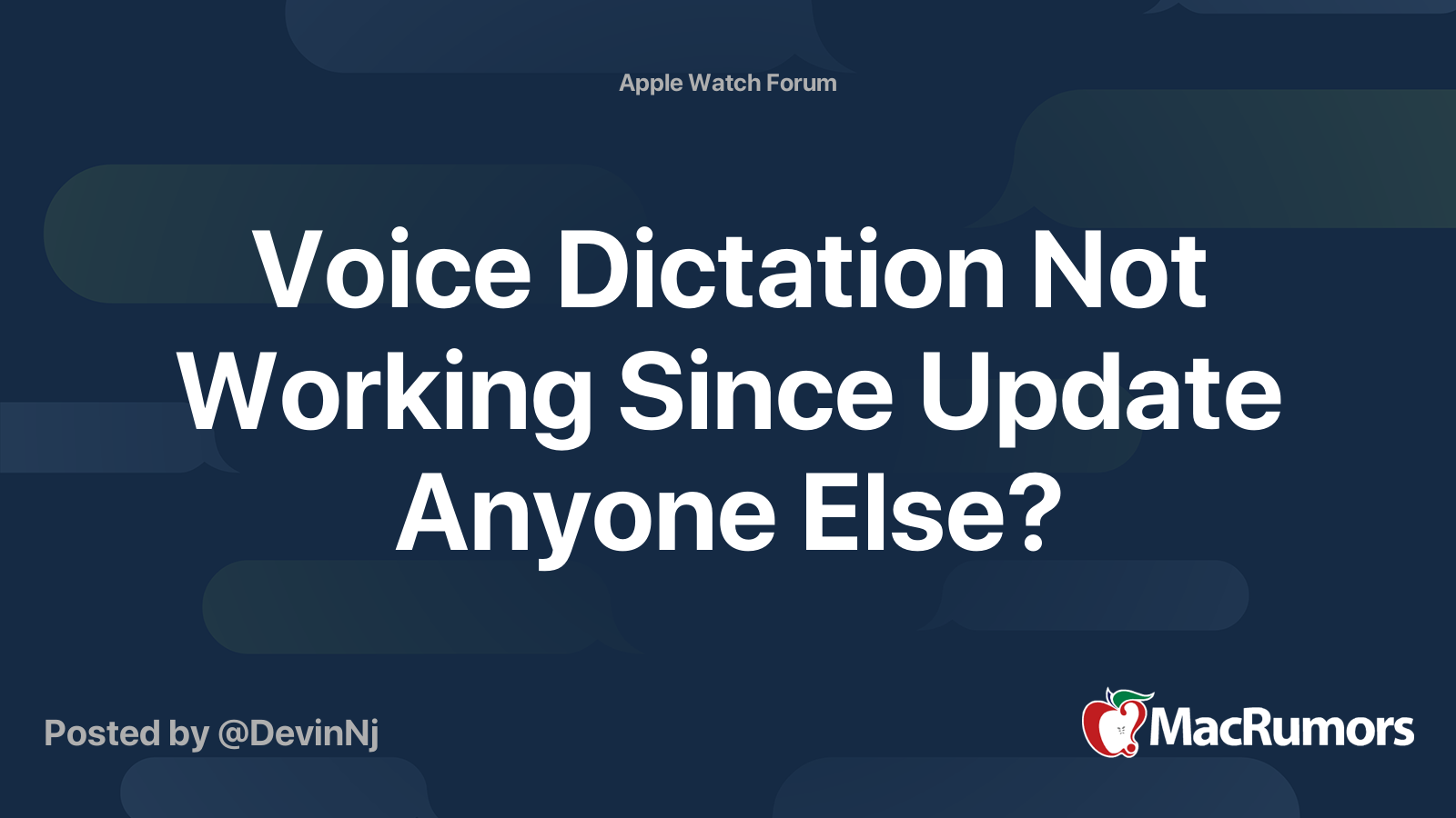 Voice Dictation Not Working Since Update Anyone Else? | MacRumors Forums