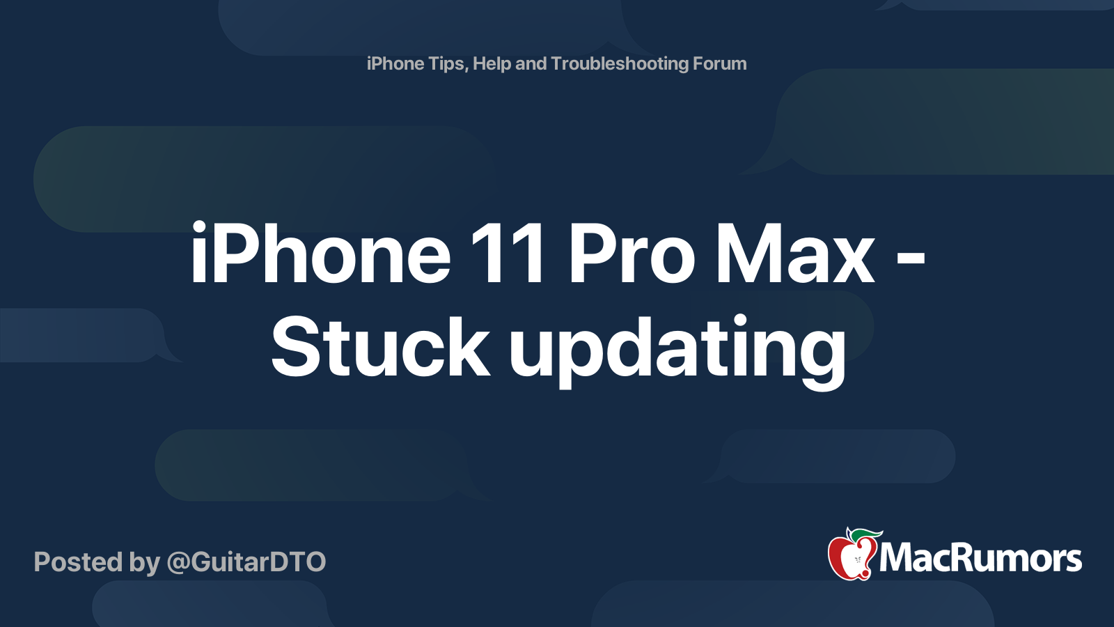 iPhone 11 Pro Max - Stuck updating | MacRumors Forums