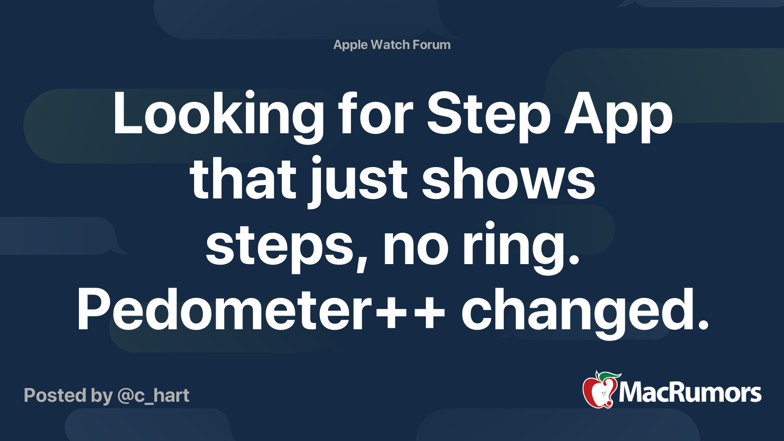 Looking for Step App that just shows steps, no ring. Pedometer++