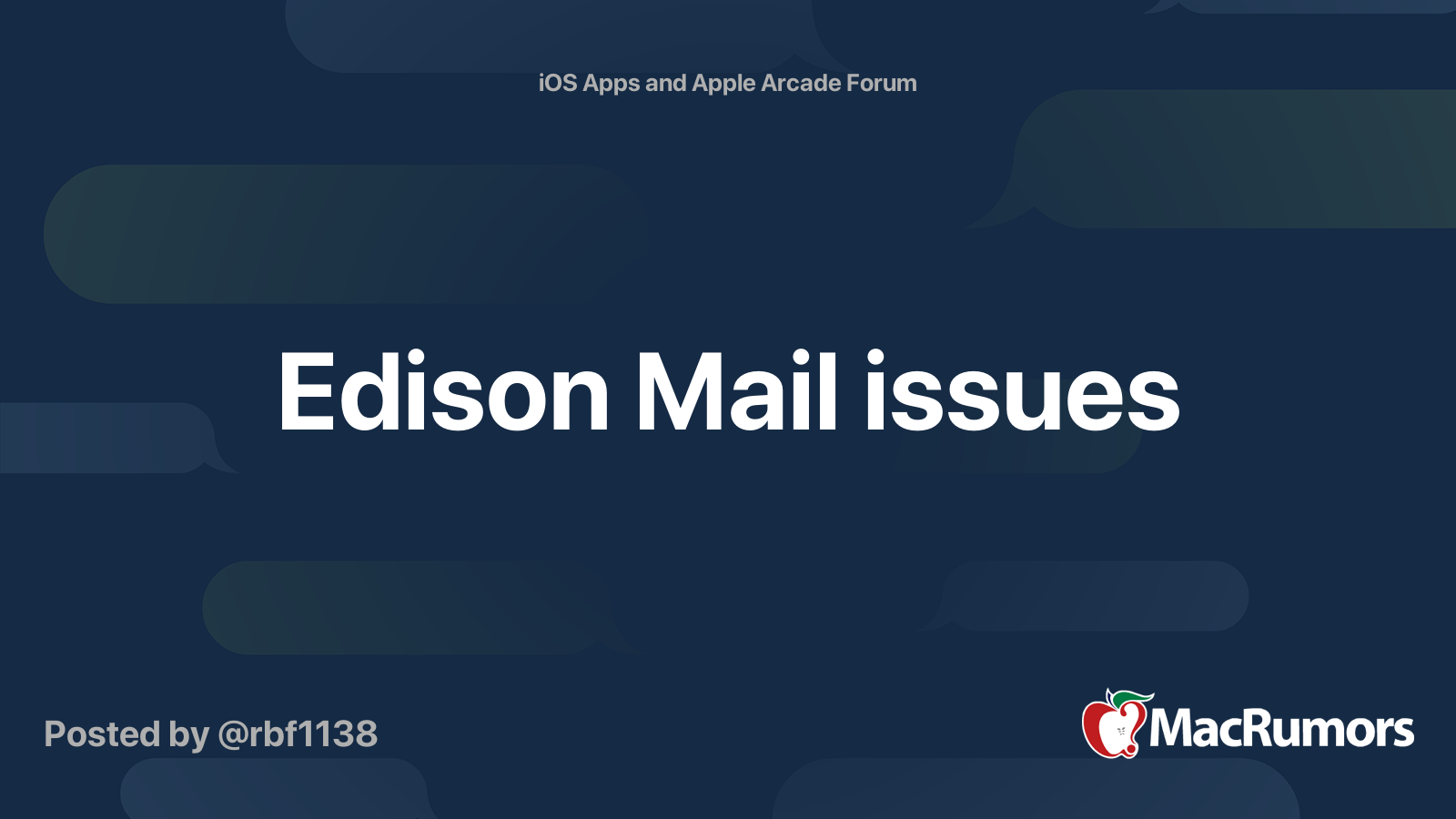 Edison Mail issues MacRumors Forums