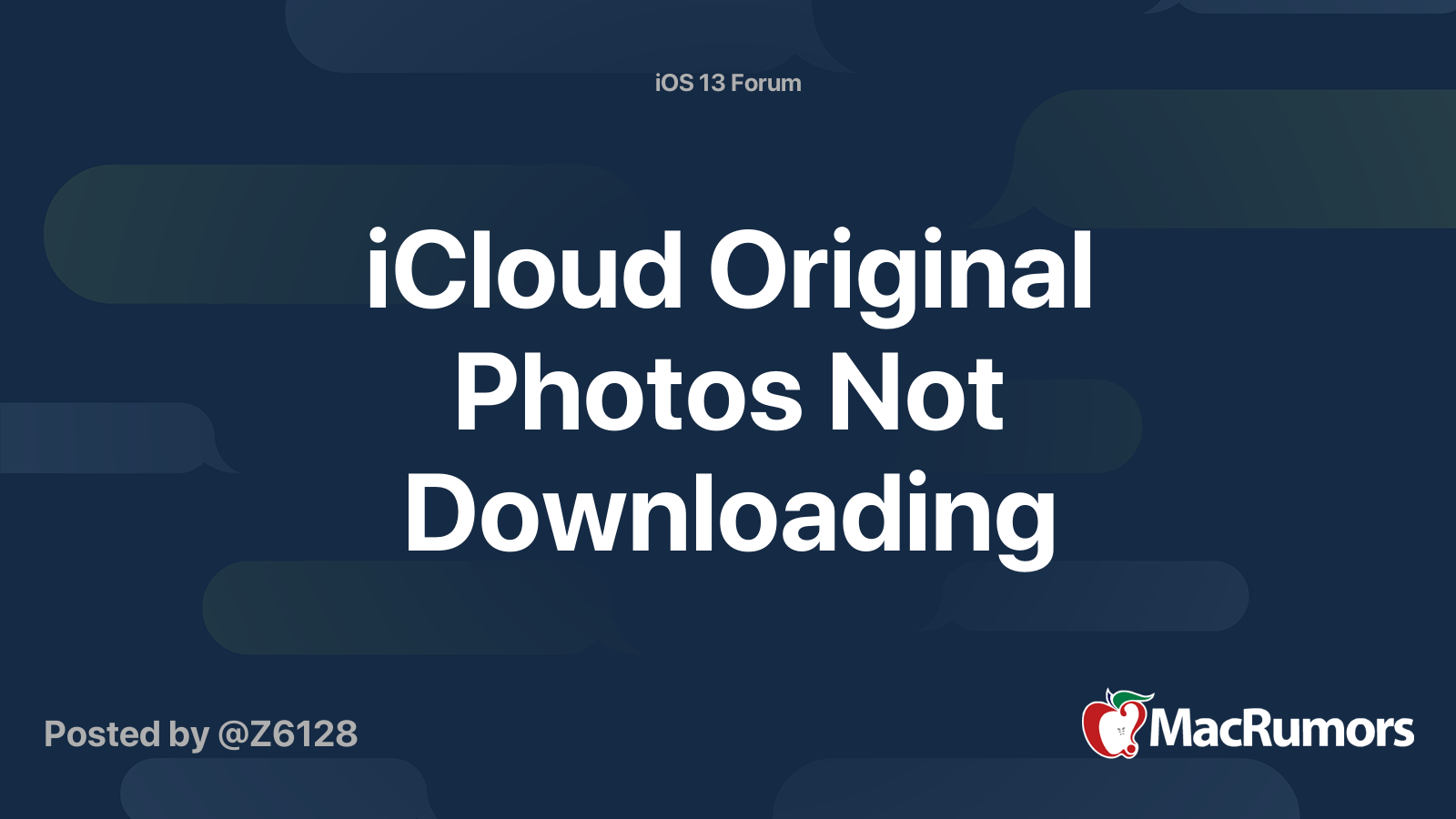 iCloud Original Photos Not Downloading | MacRumors Forums