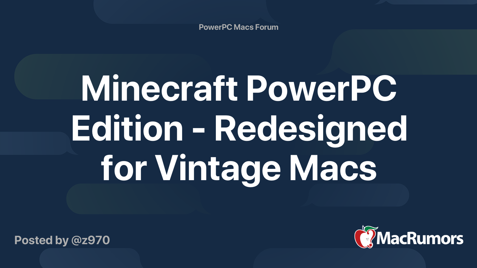 Minecraft PowerPC Edition - Redesigned for Vintage Macs | Page 6 ...